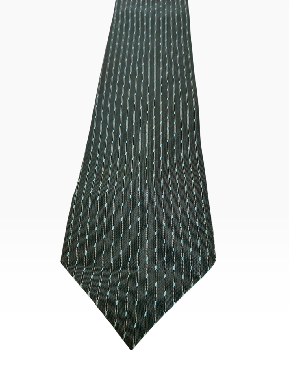 Calvin Klein CK Men’s Gray Blue Stripe Tie Classic Business Necktie - Picture 2 of 3